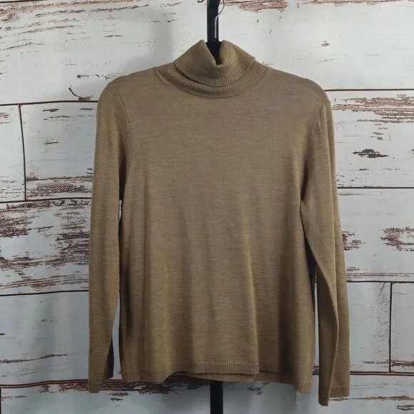 Pendleton 100% Merino Wool Turtleneck Sweater Brown Size Large