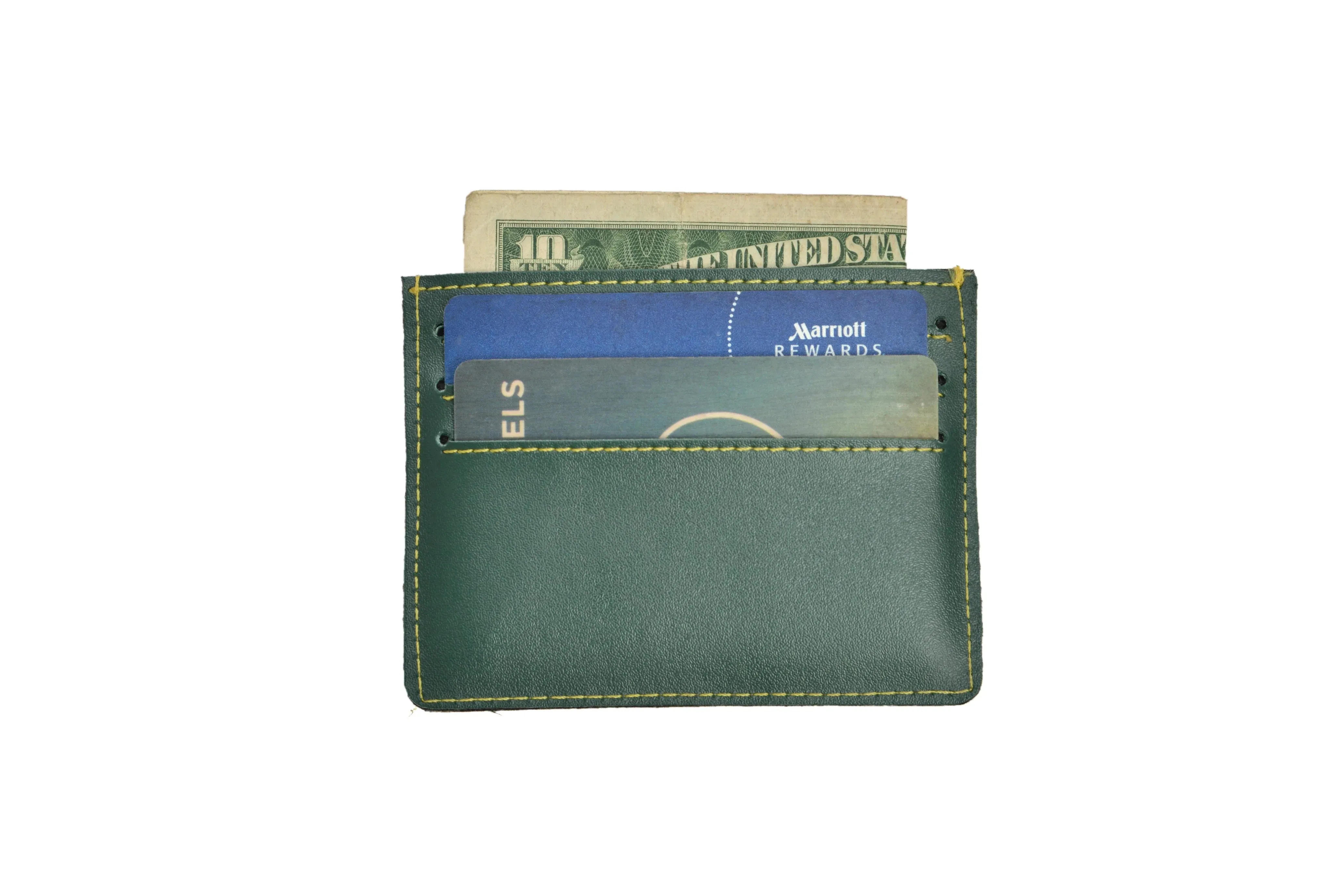 Personalized Vegan Leather Unisex Card Wallet - Olive Green