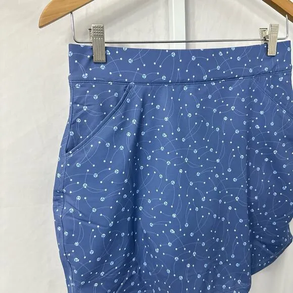 Peter Millar‎ Alice Petal Hem Skort Womens Size Small Storm Blue Golf