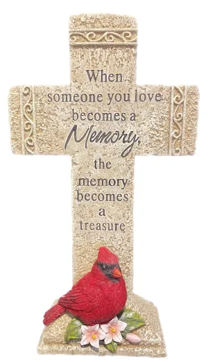 Pine Ridge Memory Cross - Wall Hanging Cross, Wall Hanging Home Decor, Spiritual Cross Decor for Wall, Cardinal Decor, When Someones You Love Becomes A Memory The Memory Becomes A Treasure