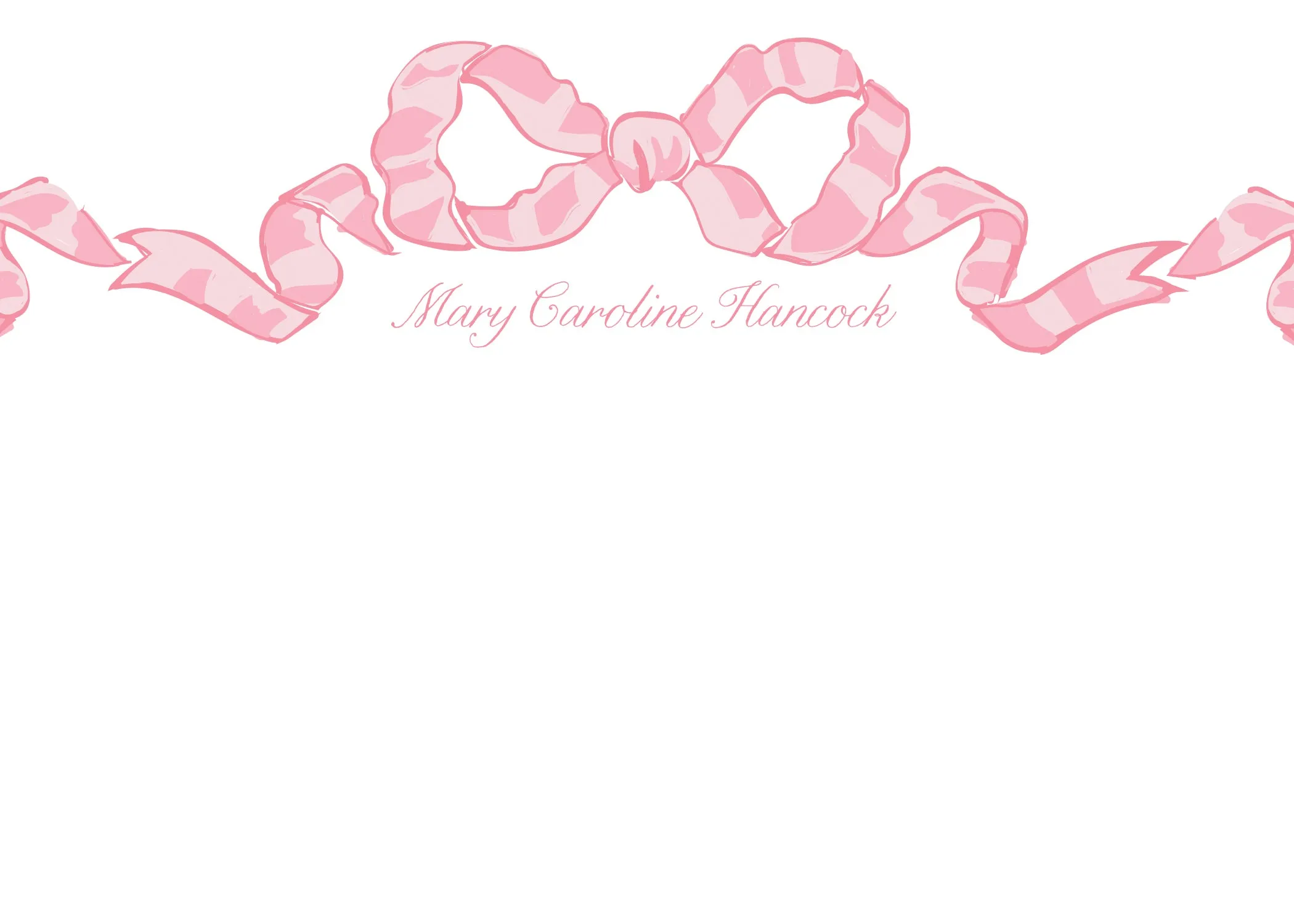 Pink Chintz Bow Stationery