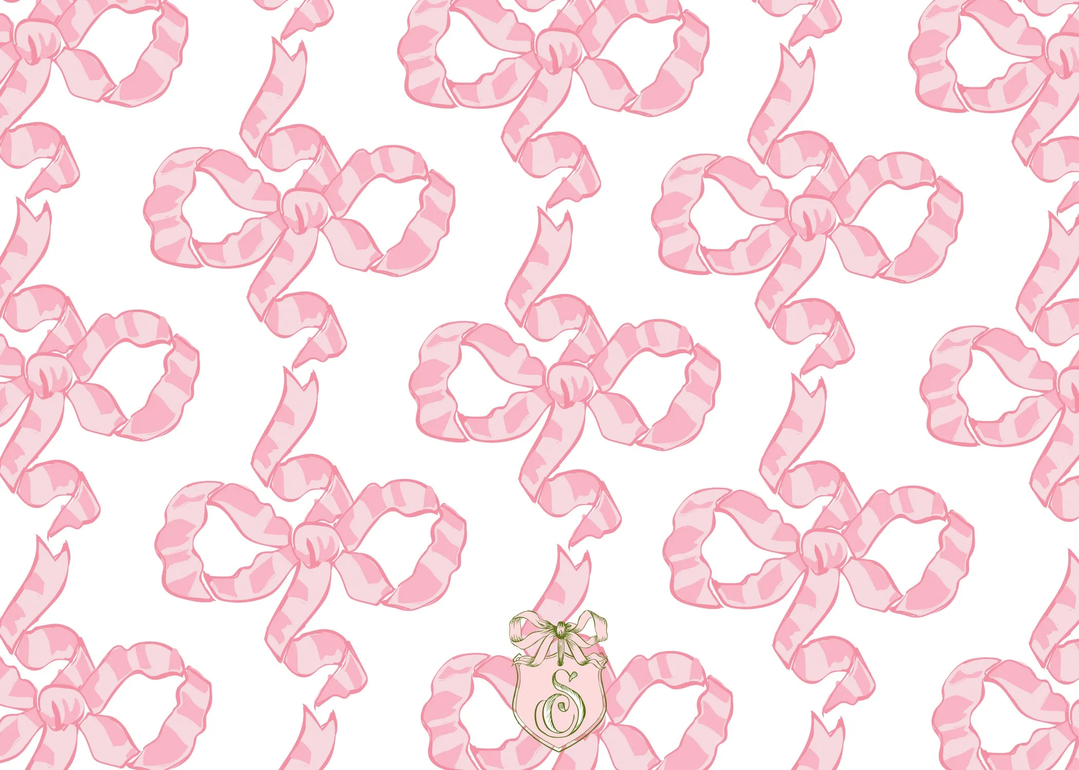 Pink Chintz Bow Stationery