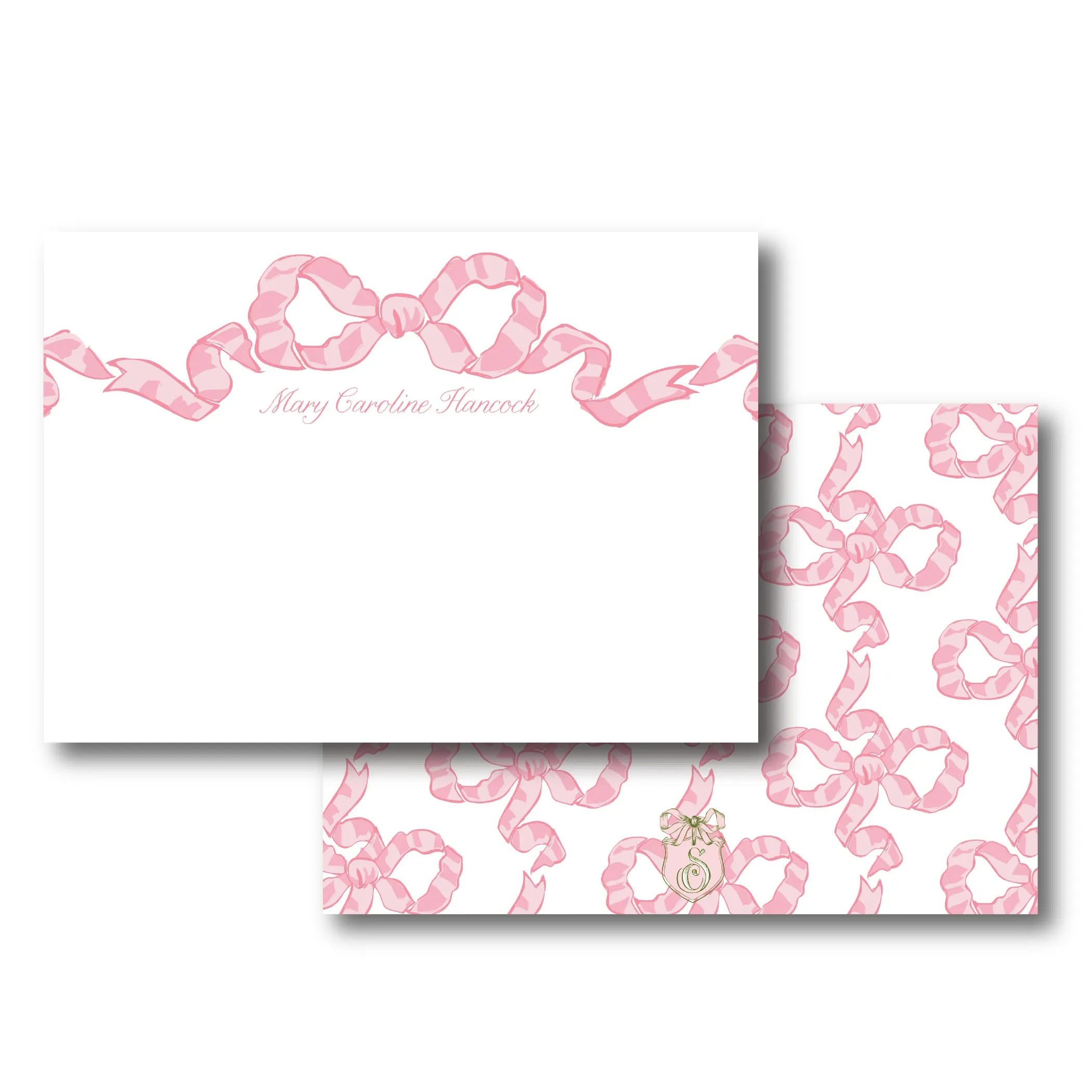 Pink Chintz Bow Stationery