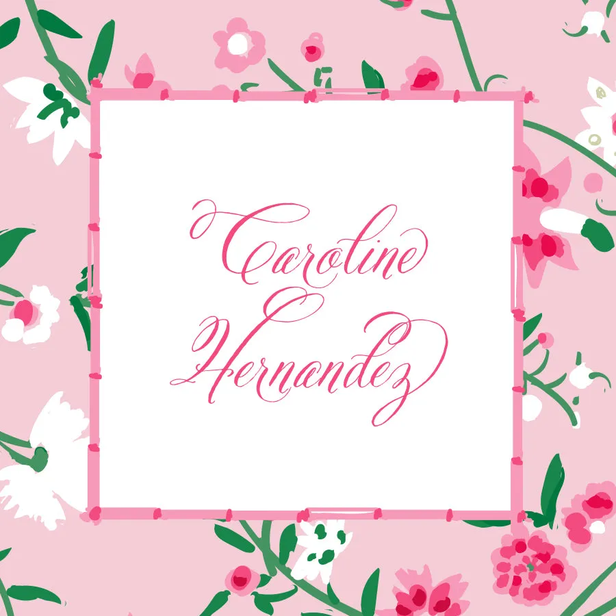 Pink Chintz Garden Calling Card