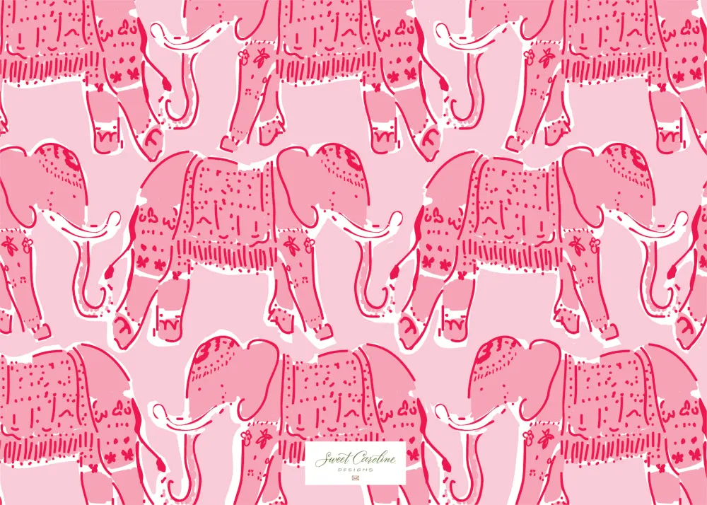 Pink Elephant Fill in the Blank Stationery