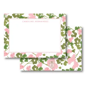 Pink Geranium Stationery