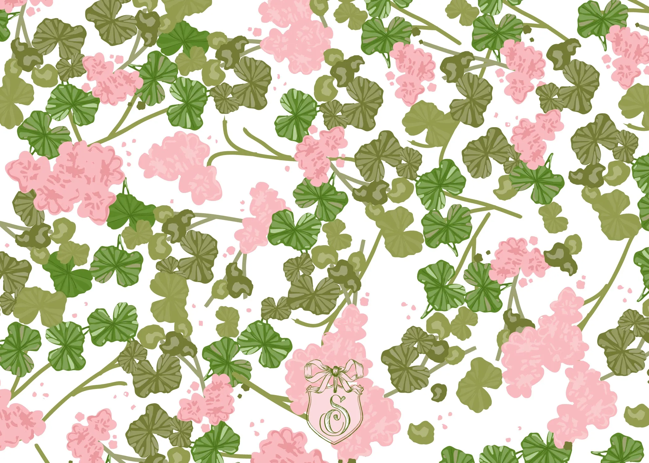 Pink Geranium Stationery