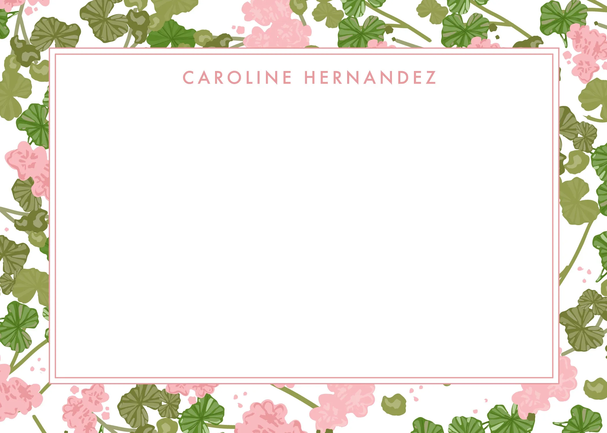 Pink Geranium Stationery