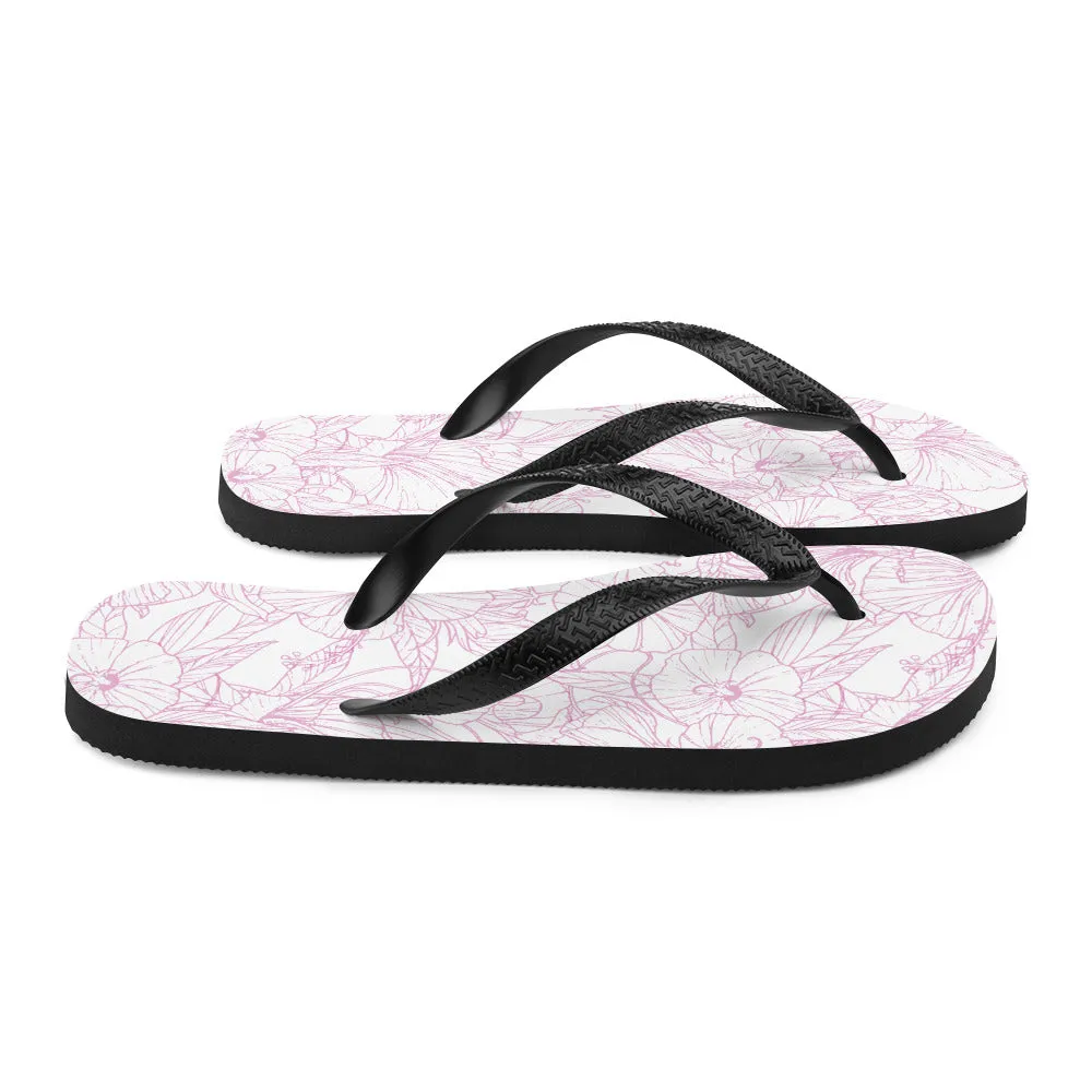 Pink Hibiscus Flip-Flops