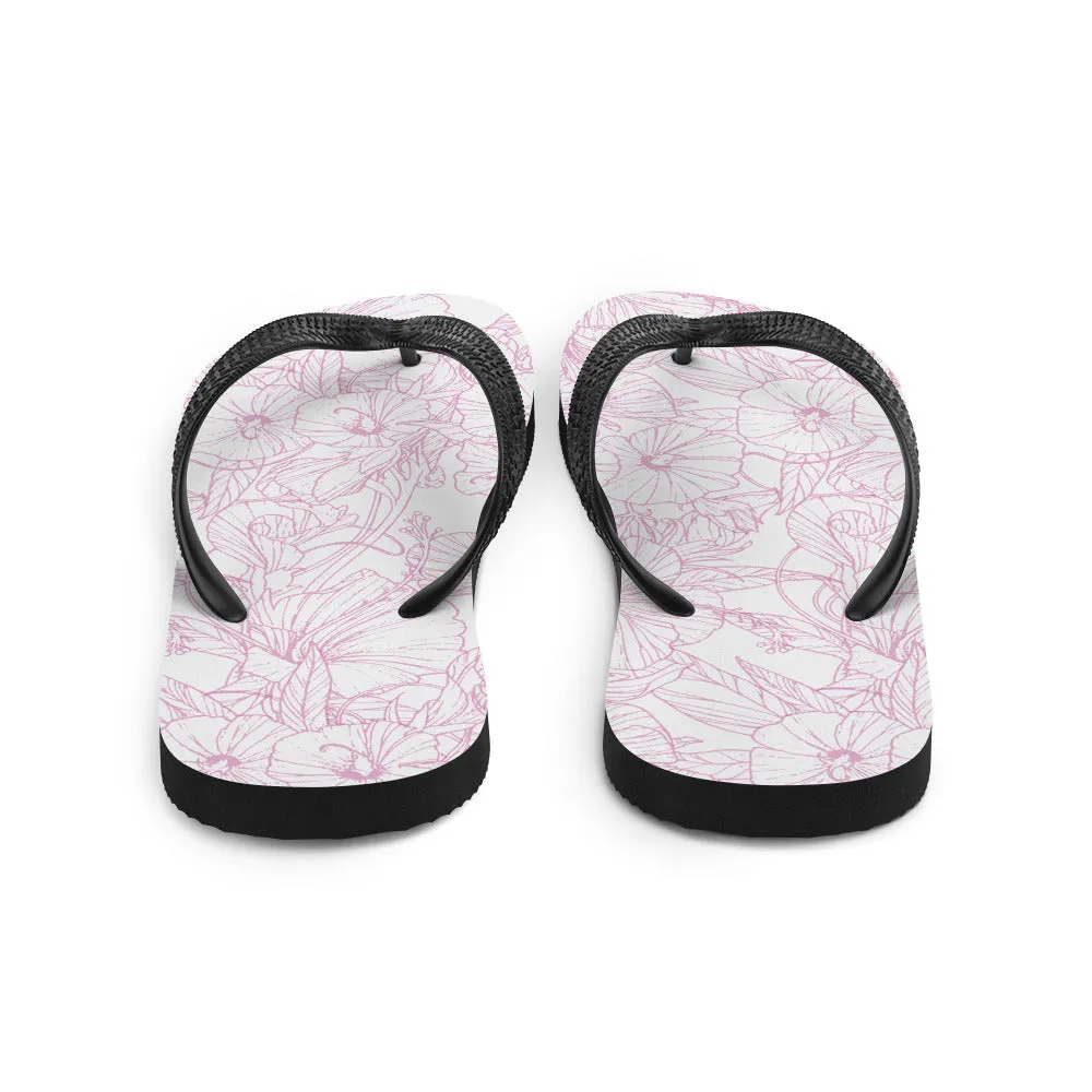 Pink Hibiscus Flip-Flops