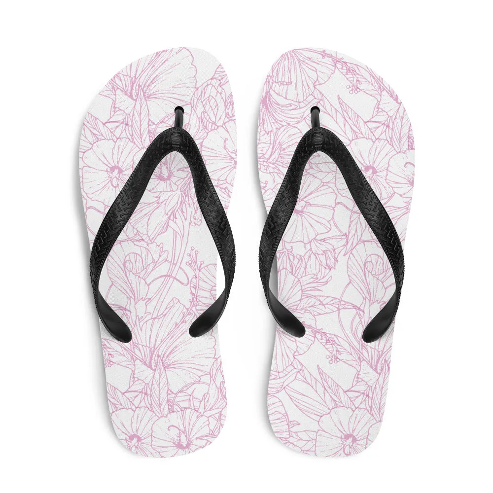 Pink Hibiscus Flip-Flops