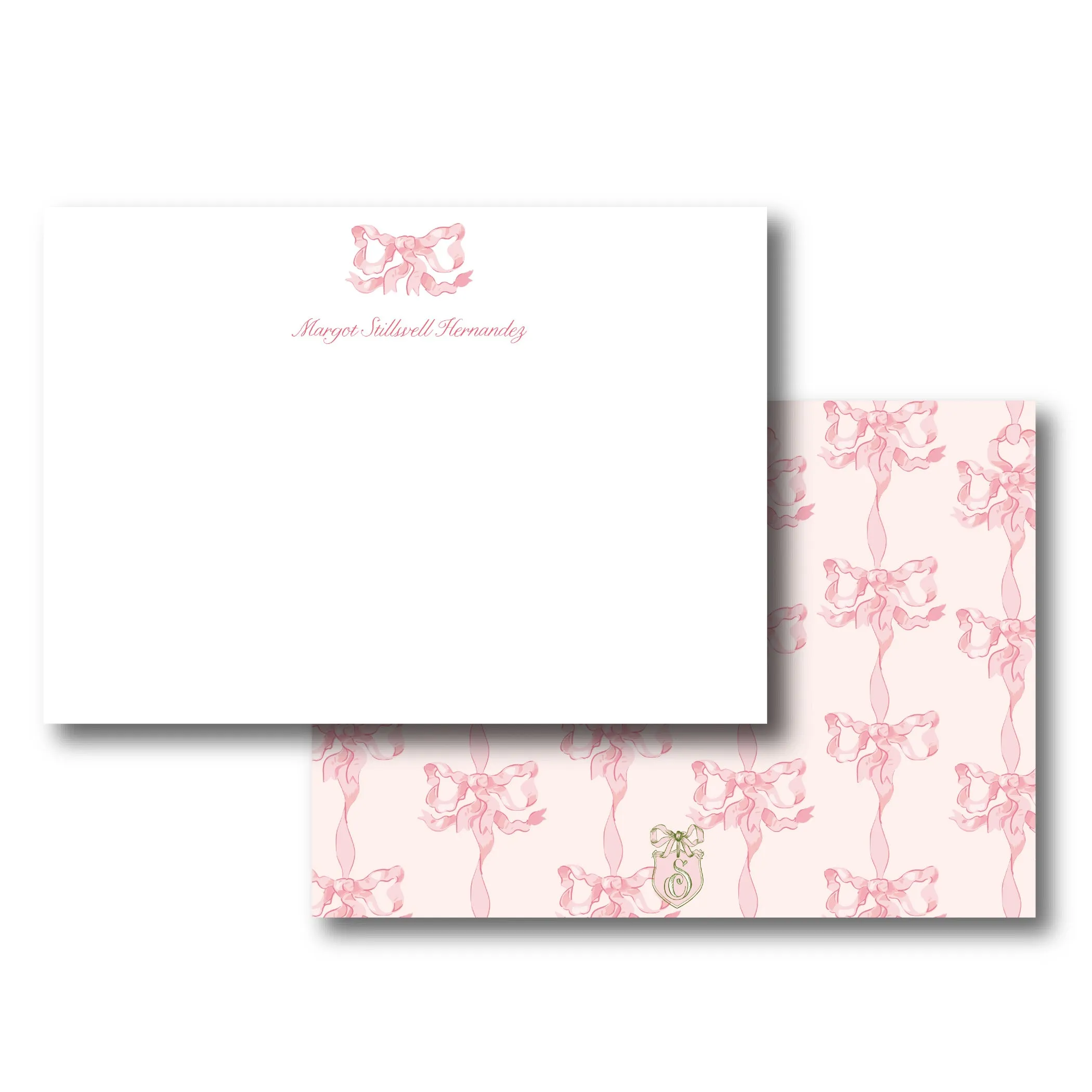 Pink Vintage Bows Stationery