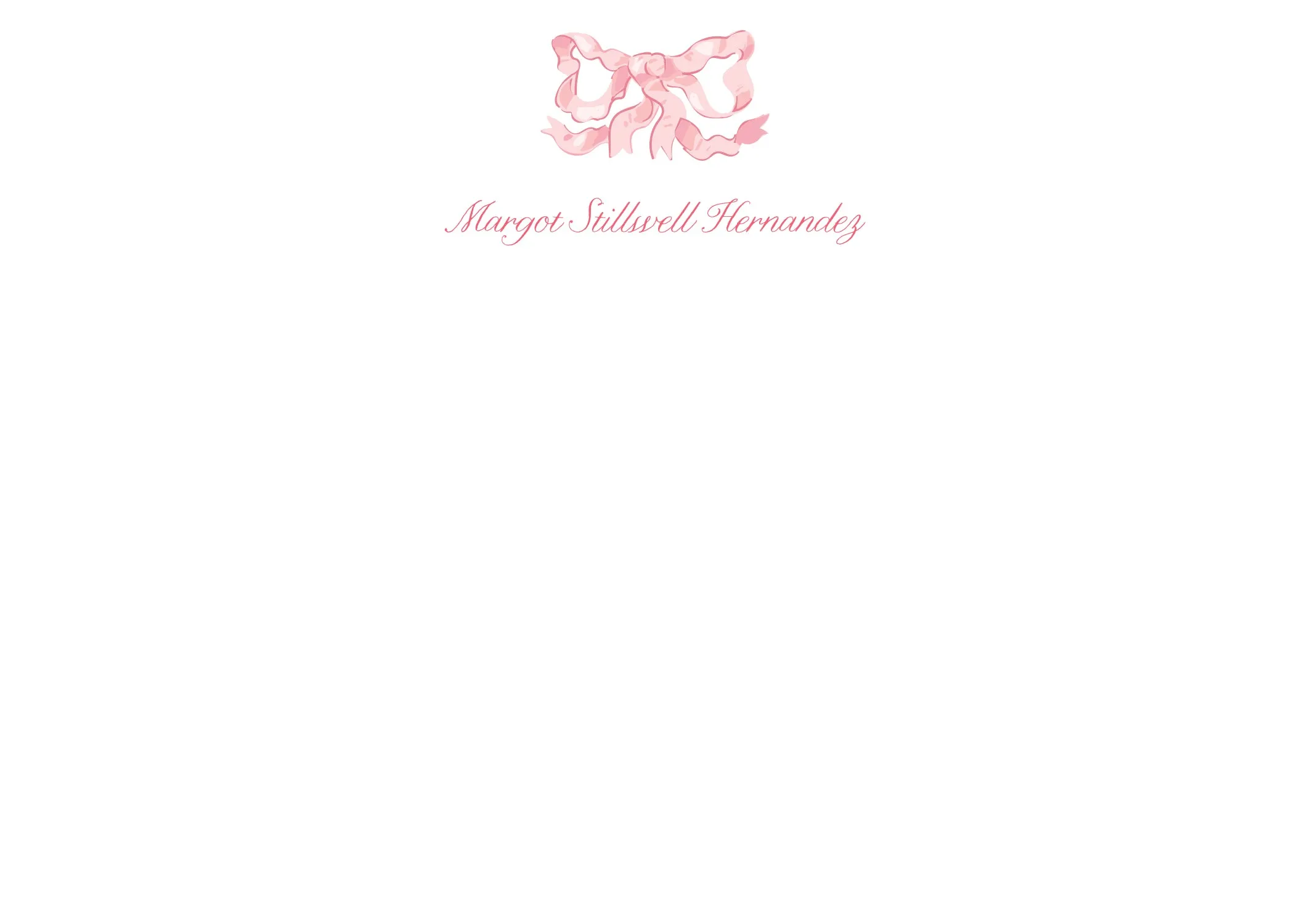 Pink Vintage Bows Stationery