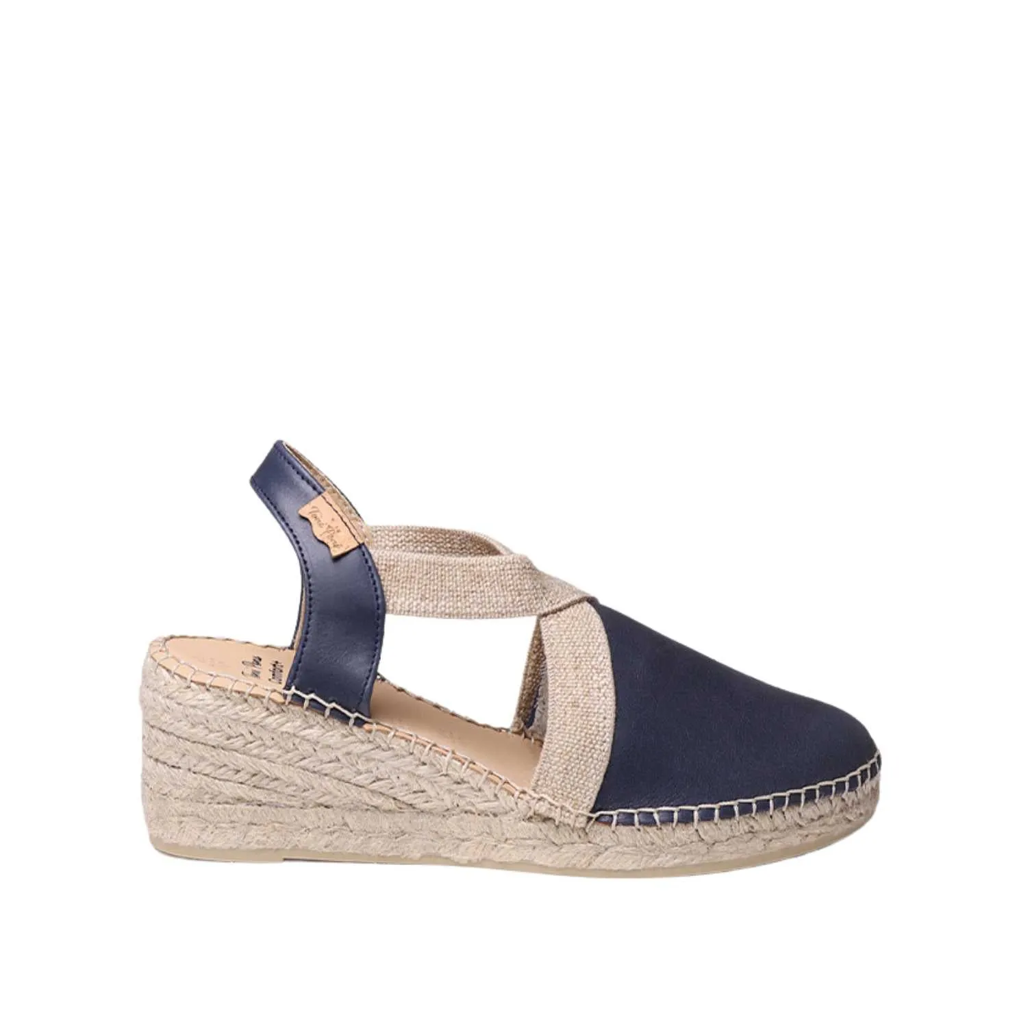 Plain Leather Wedge Espadrille for Women - Tundra