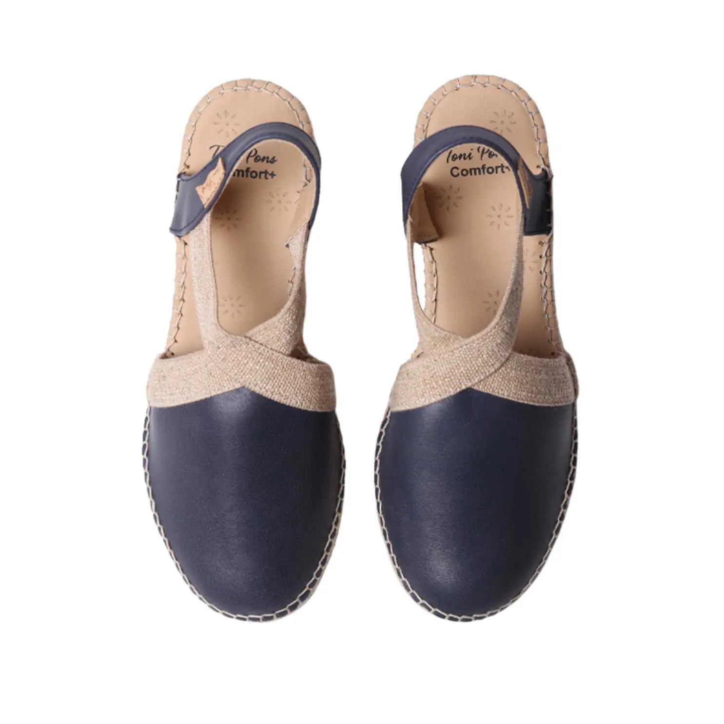 Plain Leather Wedge Espadrille for Women - Tundra