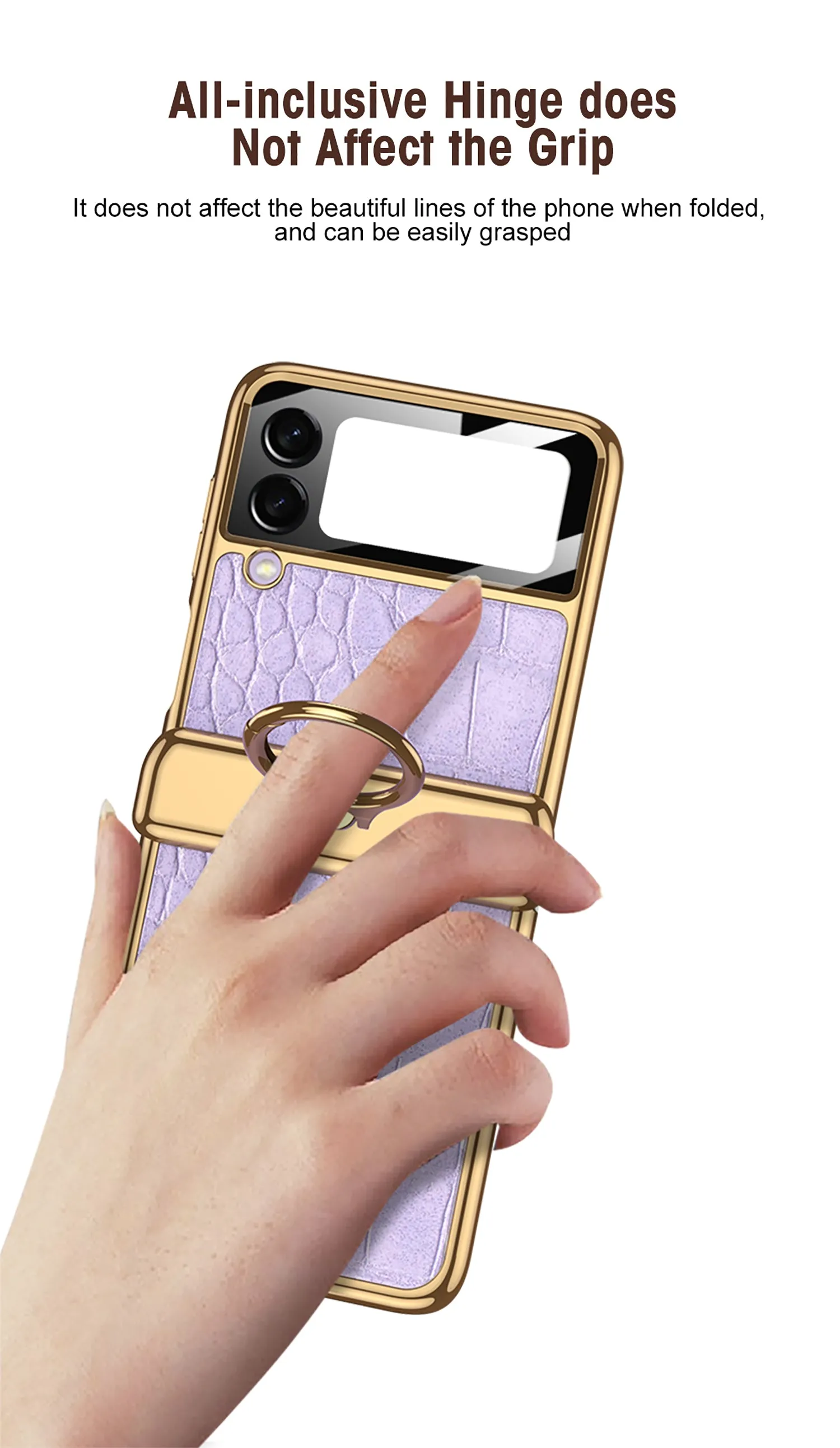 Plating Magnetic Leather Case For Samsung Galaxy Z Flip 3 Case All-included Back Tempered Glass Hard For Galaxy Z Flip3 Case