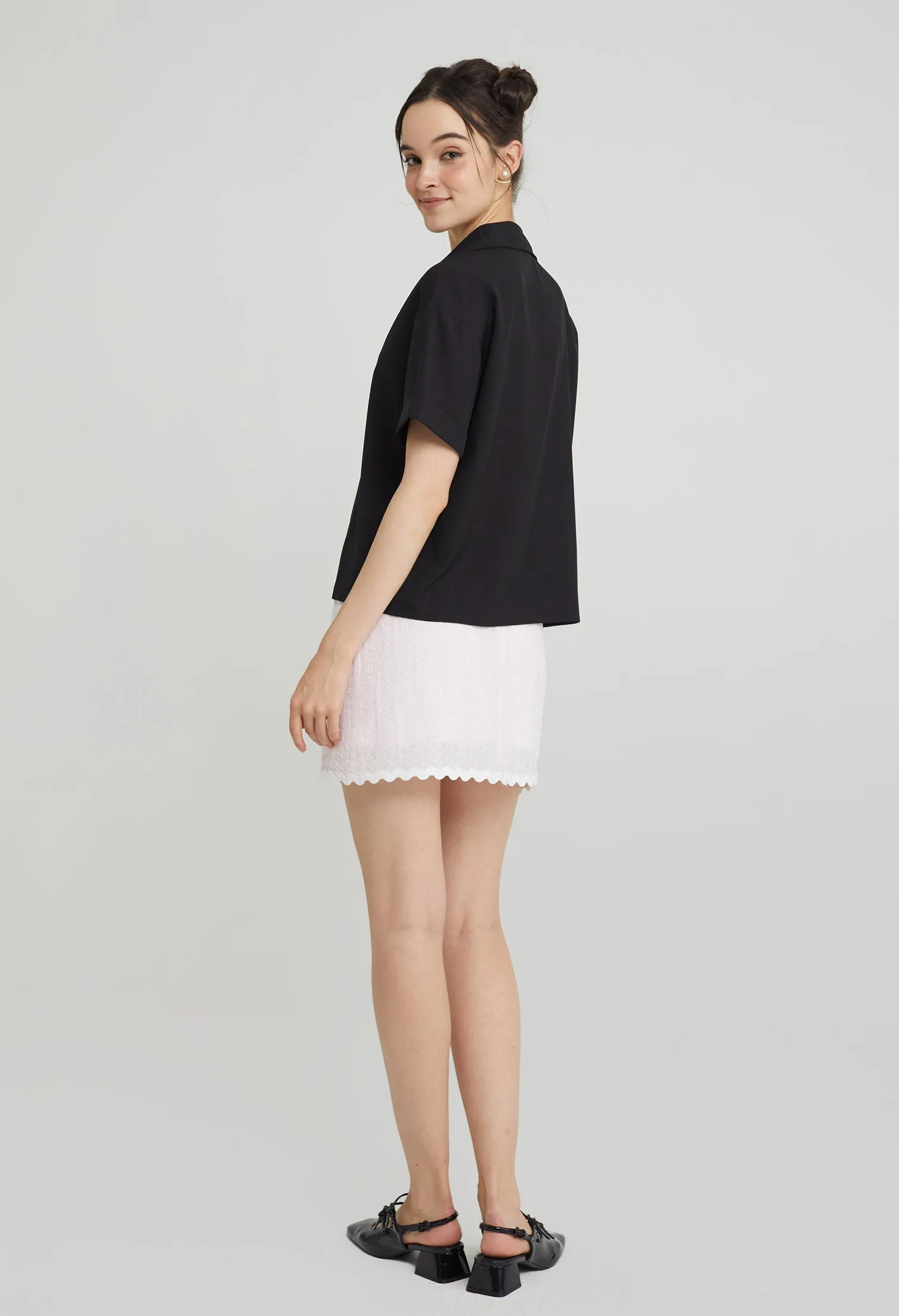 Pleated Slip-On Top