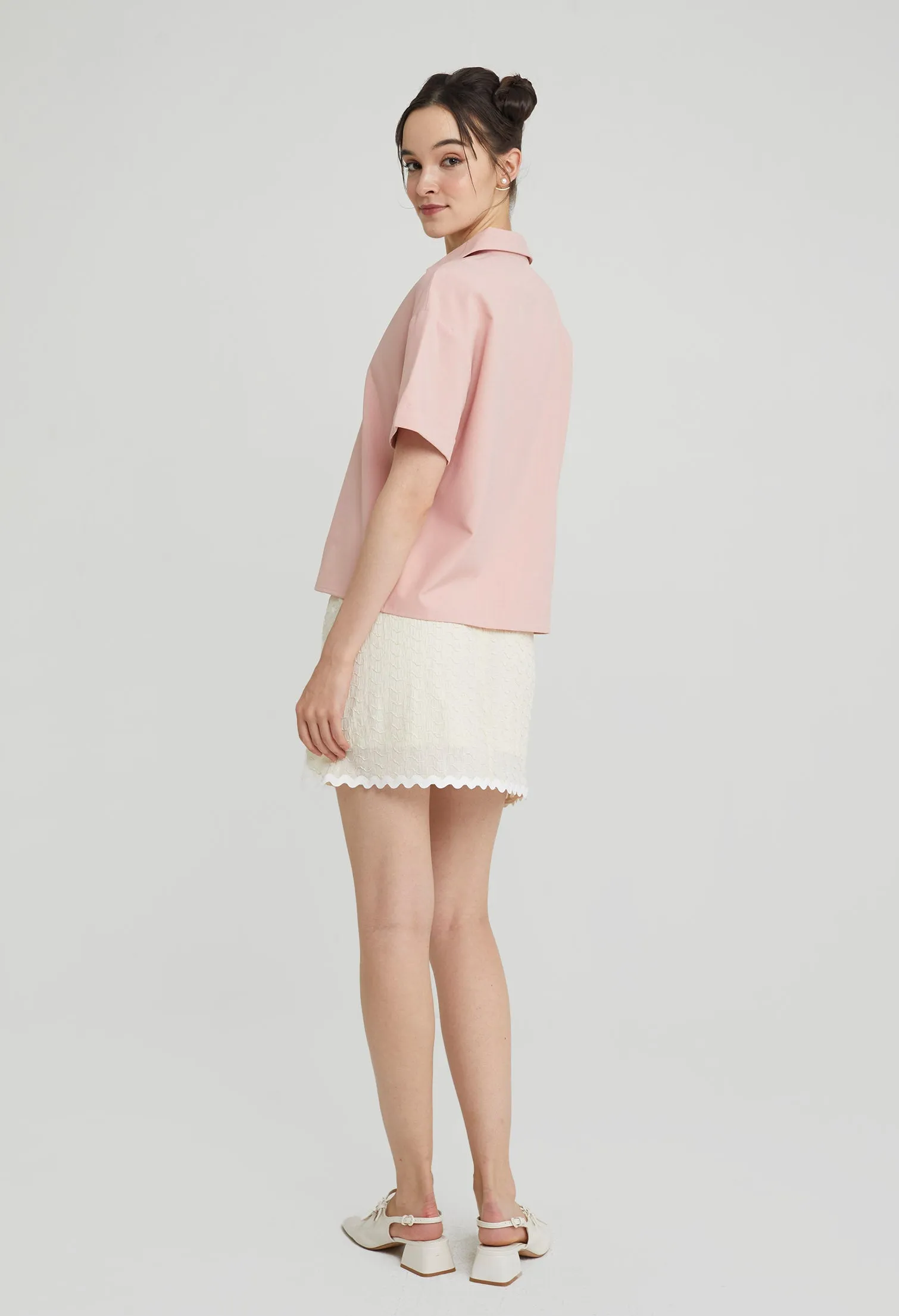 Pleated Slip-On Top