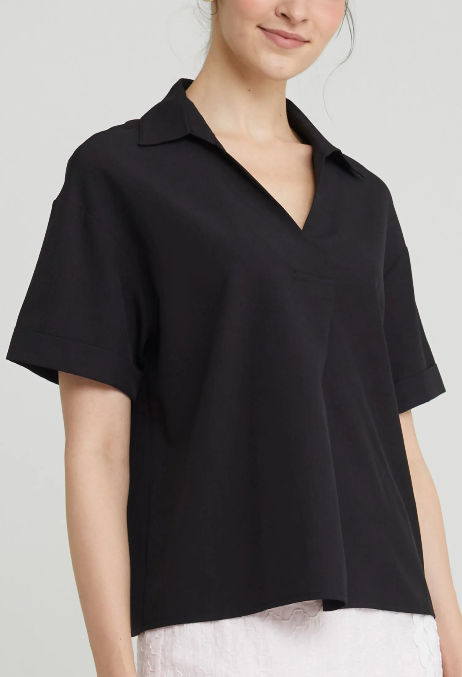Pleated Slip-On Top
