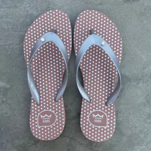 Polka Dots Natural and Silver Flip Flops