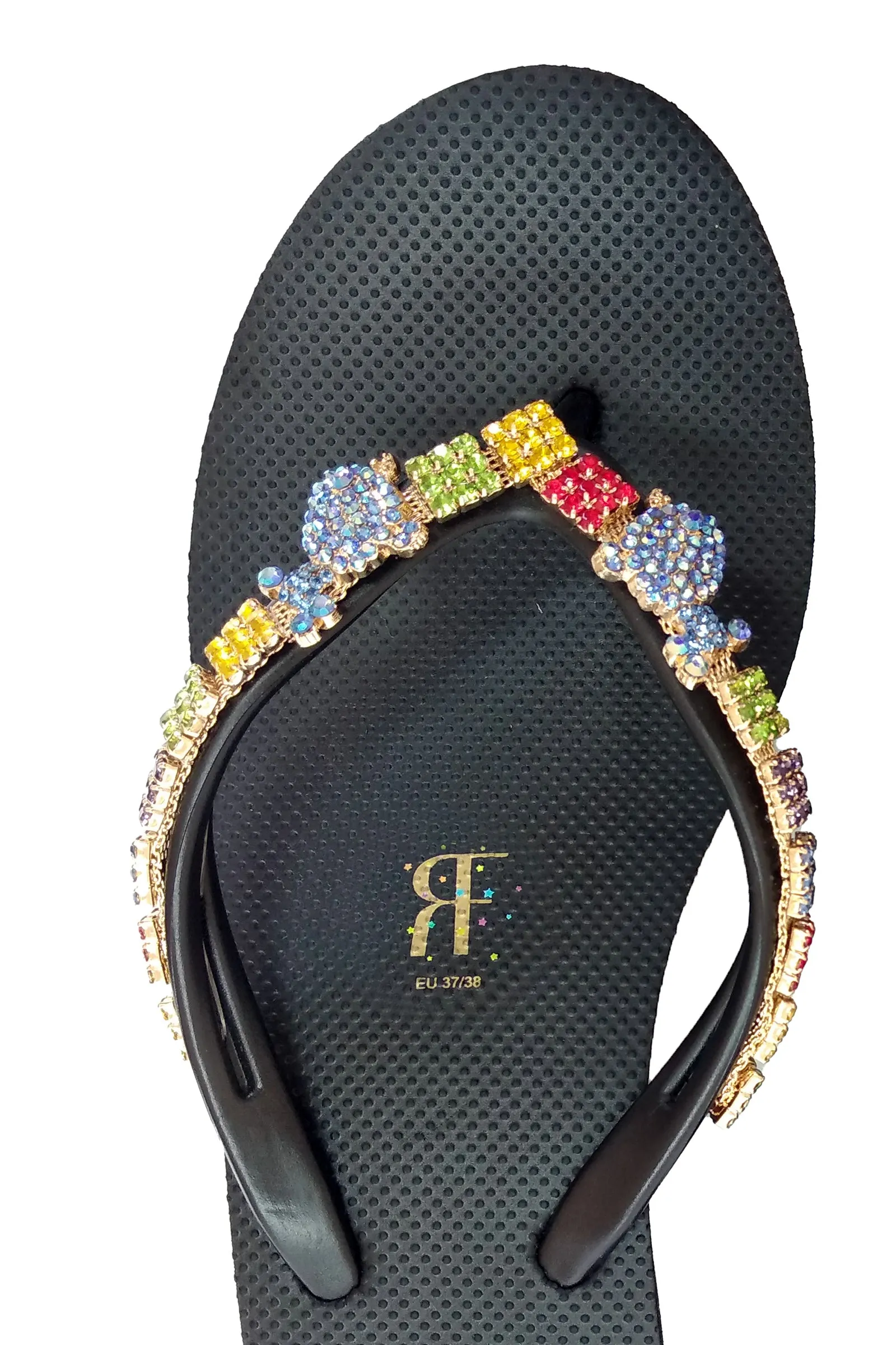 Poodle Rhinestone Black High Heels