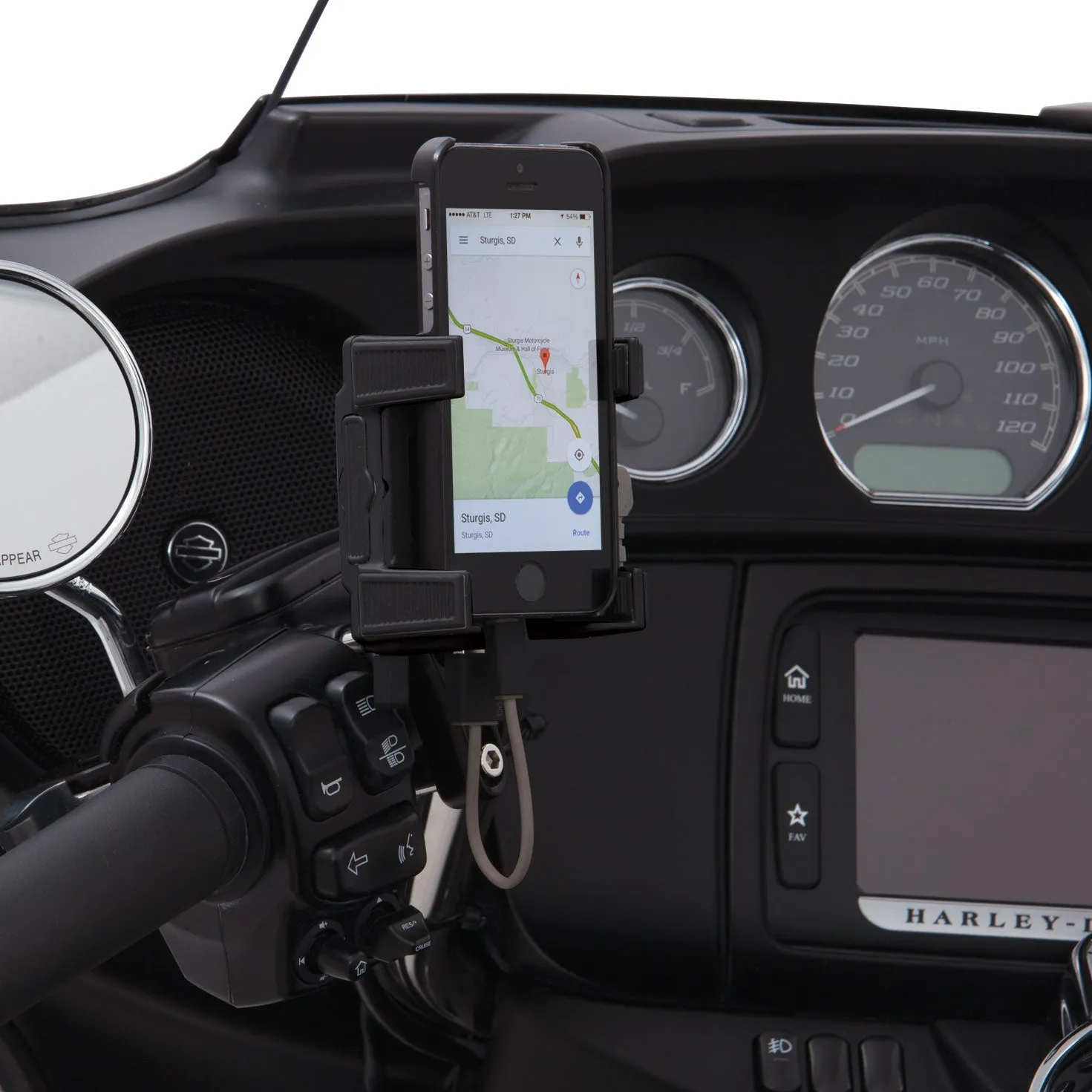 Premium Smartphone Holder w/ Charger, Perch Mount, Black