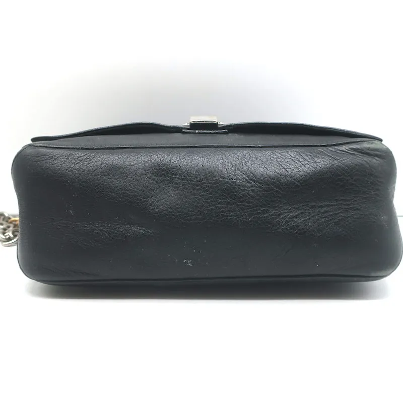 Proenza Schouler PS Courier Two-Tone Chain Strap Small Bag Black Leather