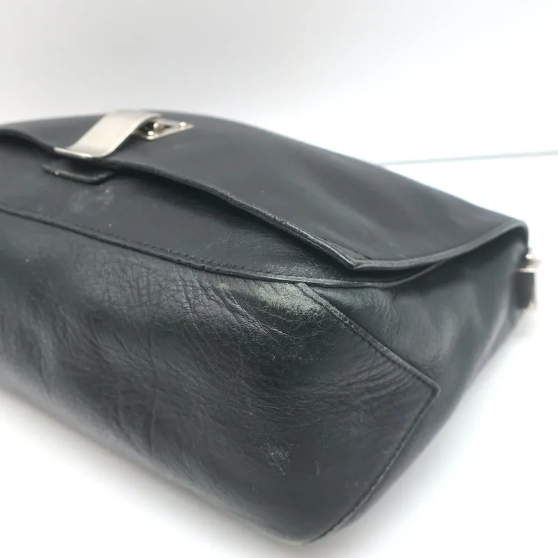 Proenza Schouler PS Courier Two-Tone Chain Strap Small Bag Black Leather