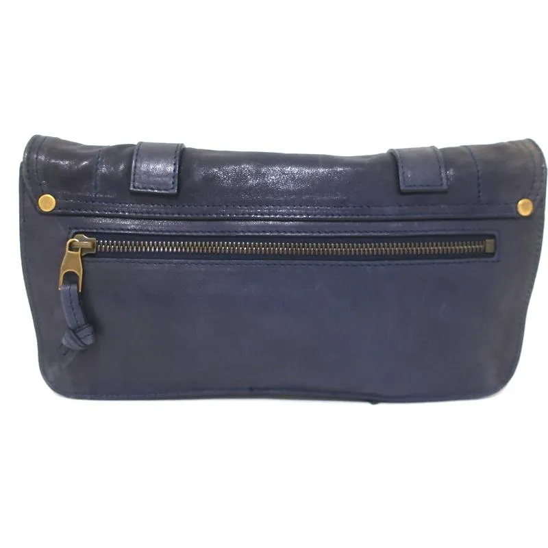 Proenza Schouler PS1 Pochette Blue Leather Small Clutch Bag