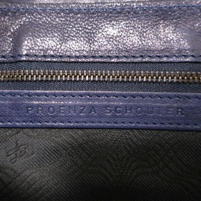 Proenza Schouler PS1 Pochette Blue Leather Small Clutch Bag
