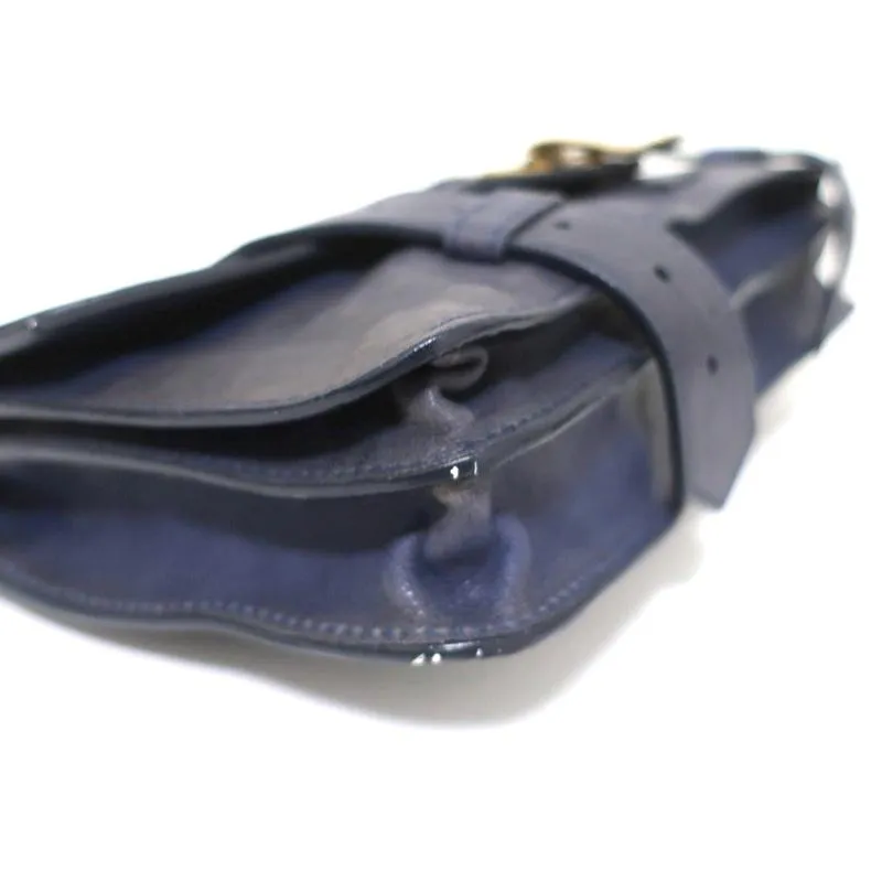 Proenza Schouler PS1 Pochette Blue Leather Small Clutch Bag
