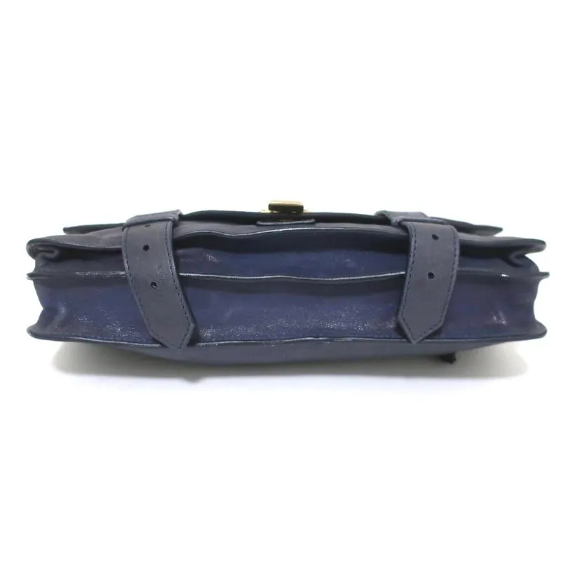 Proenza Schouler PS1 Pochette Blue Leather Small Clutch Bag