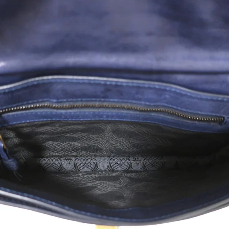 Proenza Schouler PS1 Pochette Blue Leather Small Clutch Bag
