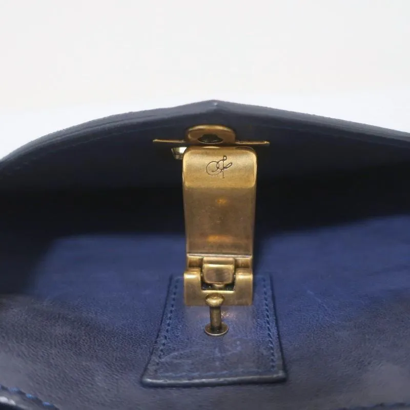 Proenza Schouler PS1 Pochette Blue Leather Small Clutch Bag