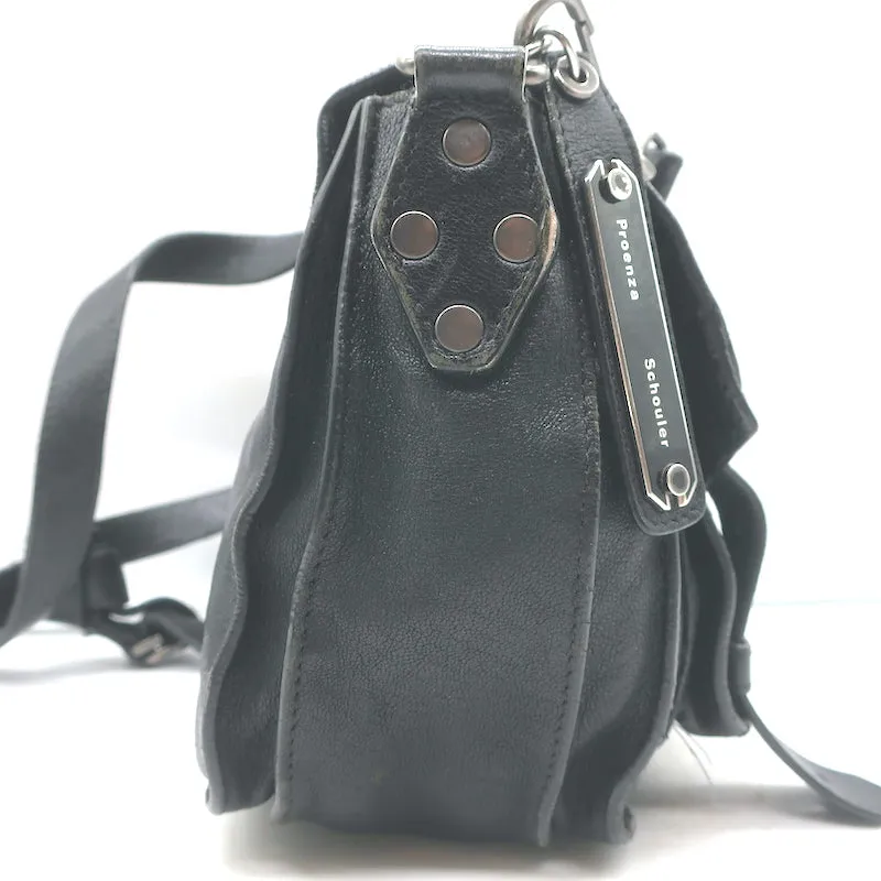 Proenza Schouler PS1 Pouch Black Leather Mini Crossbody Bag
