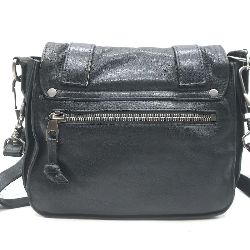 Proenza Schouler PS1 Pouch Black Leather Mini Crossbody Bag