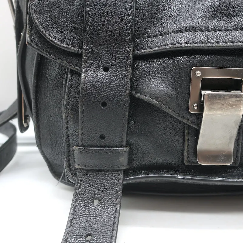 Proenza Schouler PS1 Pouch Black Leather Mini Crossbody Bag
