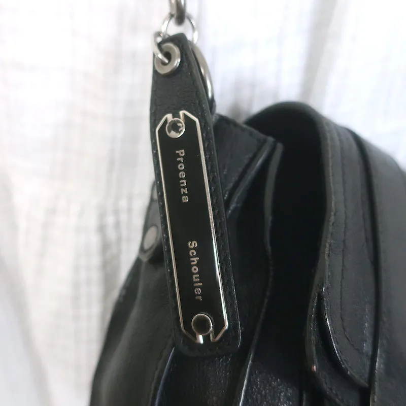 Proenza Schouler PS1 Pouch Black Leather Mini Crossbody Bag