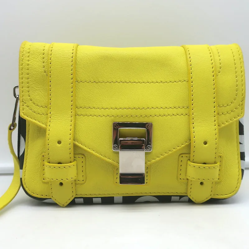Proenza Schouler PS1 Zip-Around Mini Crossbody Bag Yellow Leather
