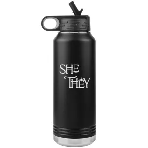 Pronoun Wishing Star She They 32oz Vacuum Tumbler