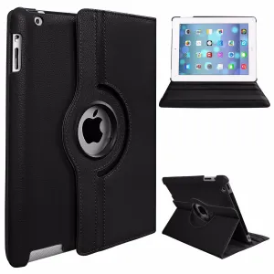 PU Leather Smart Stand Flip Case Cover for Apple iPad mini3/2/1 360 Rotation Tablet Full Protector Case Black
