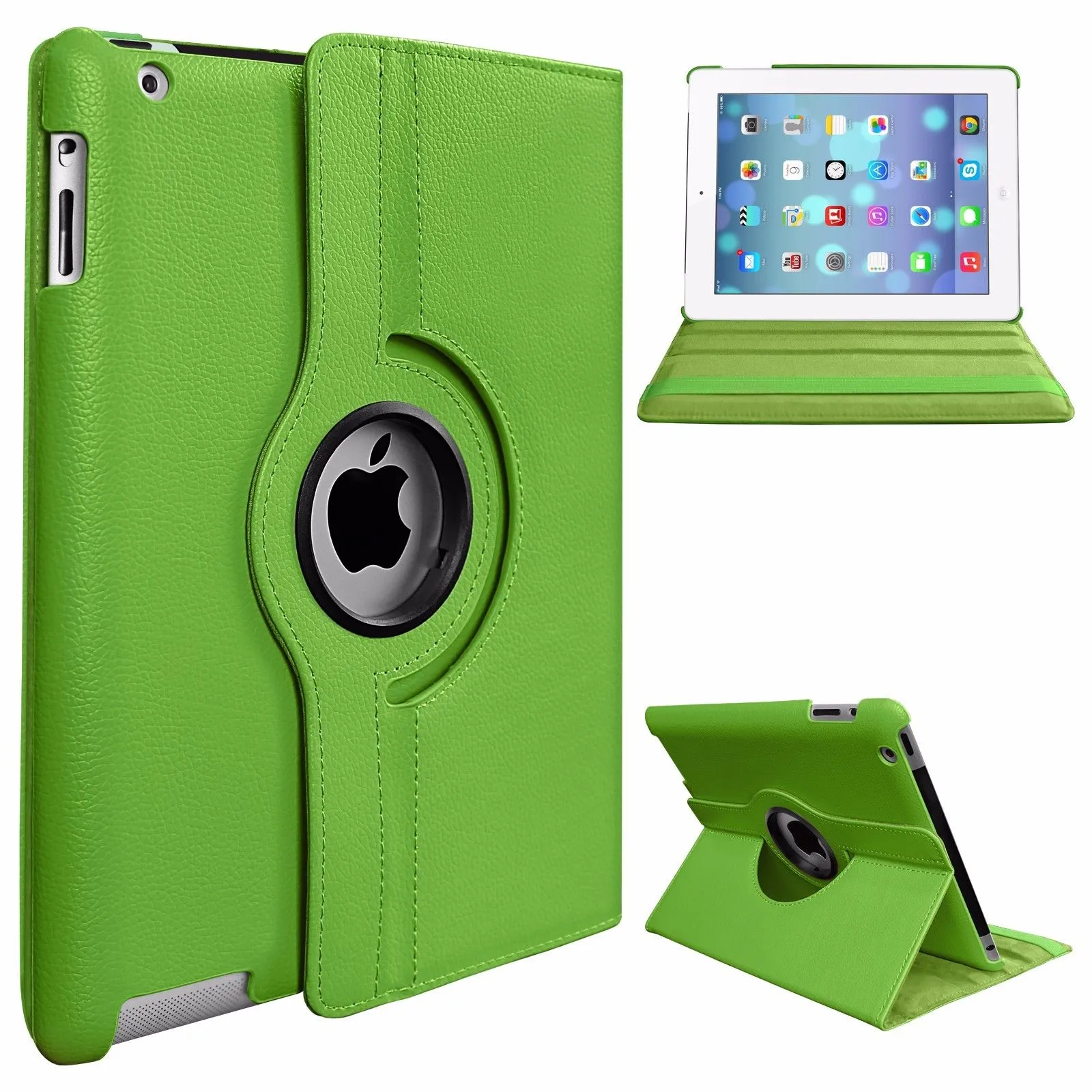 PU Leather Smart Stand Flip Case Cover for Apple iPad mini3/2/1 360 Rotation Tablet Full Protector Case