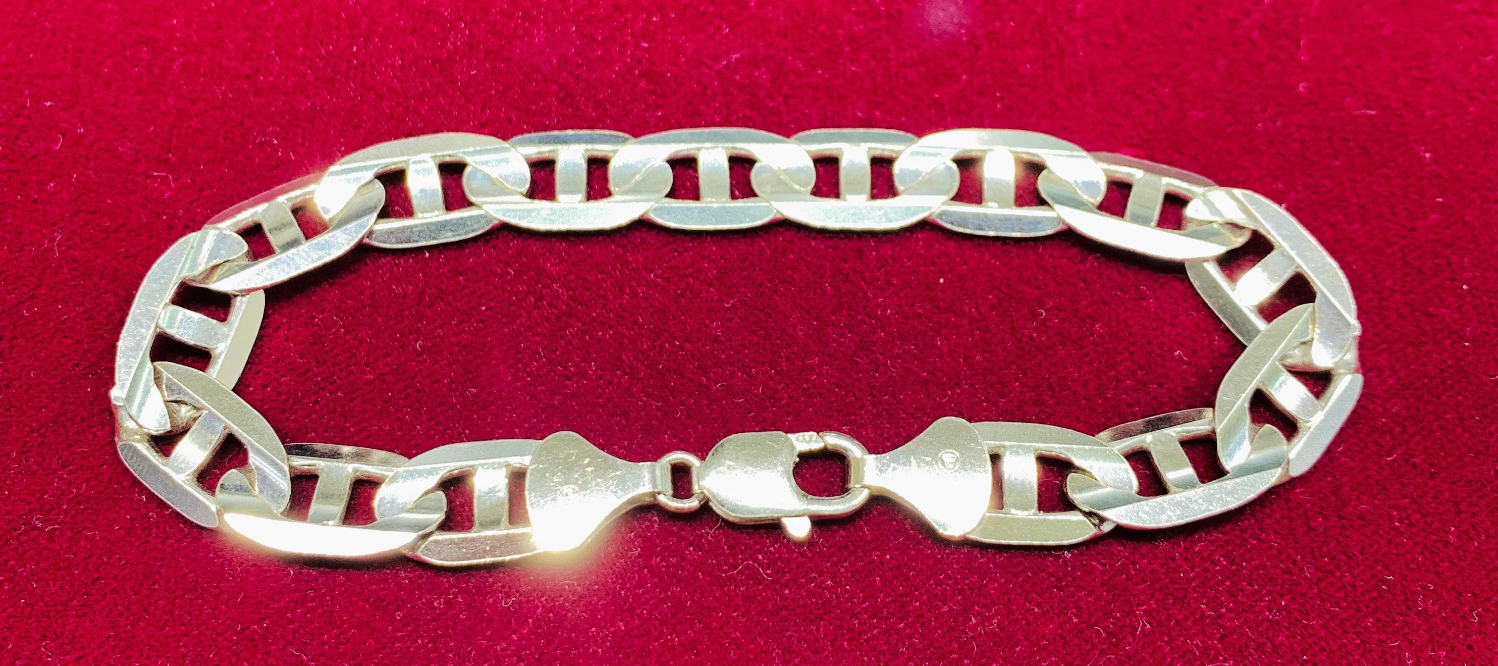 Puffy Flat Gucci/Mariner Bracelet (14K)
