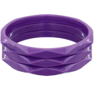 Purple 3-Piece Flat Design Stacked Bracelets