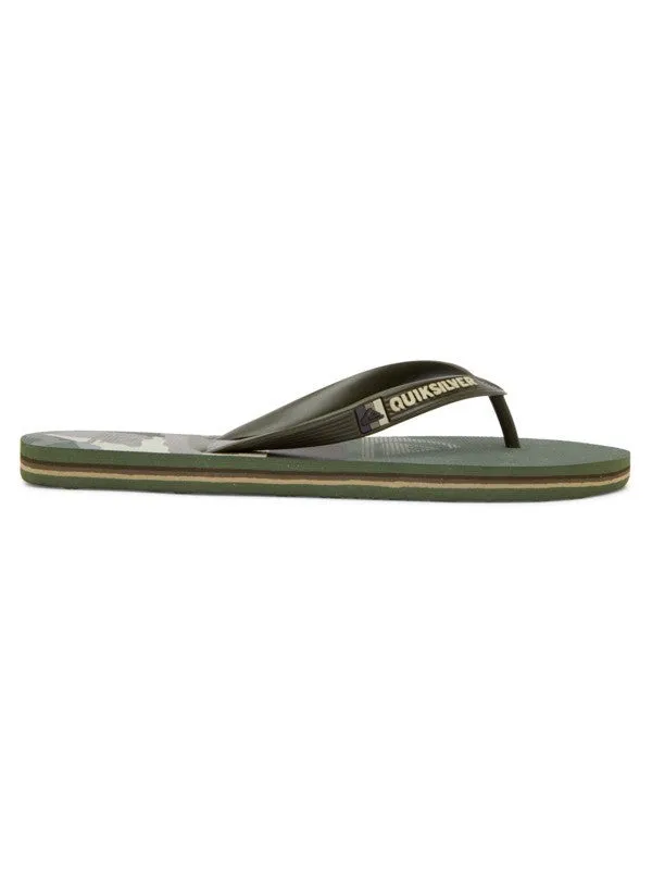 Quiksilver Molokai Panel Youth Flip-Flops - Green/Black/Green