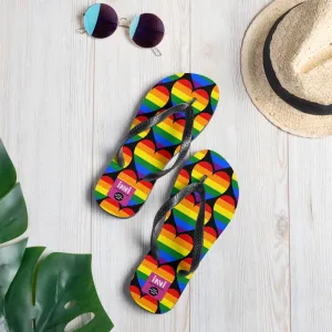 Rainbow Heart Flip-Flops
