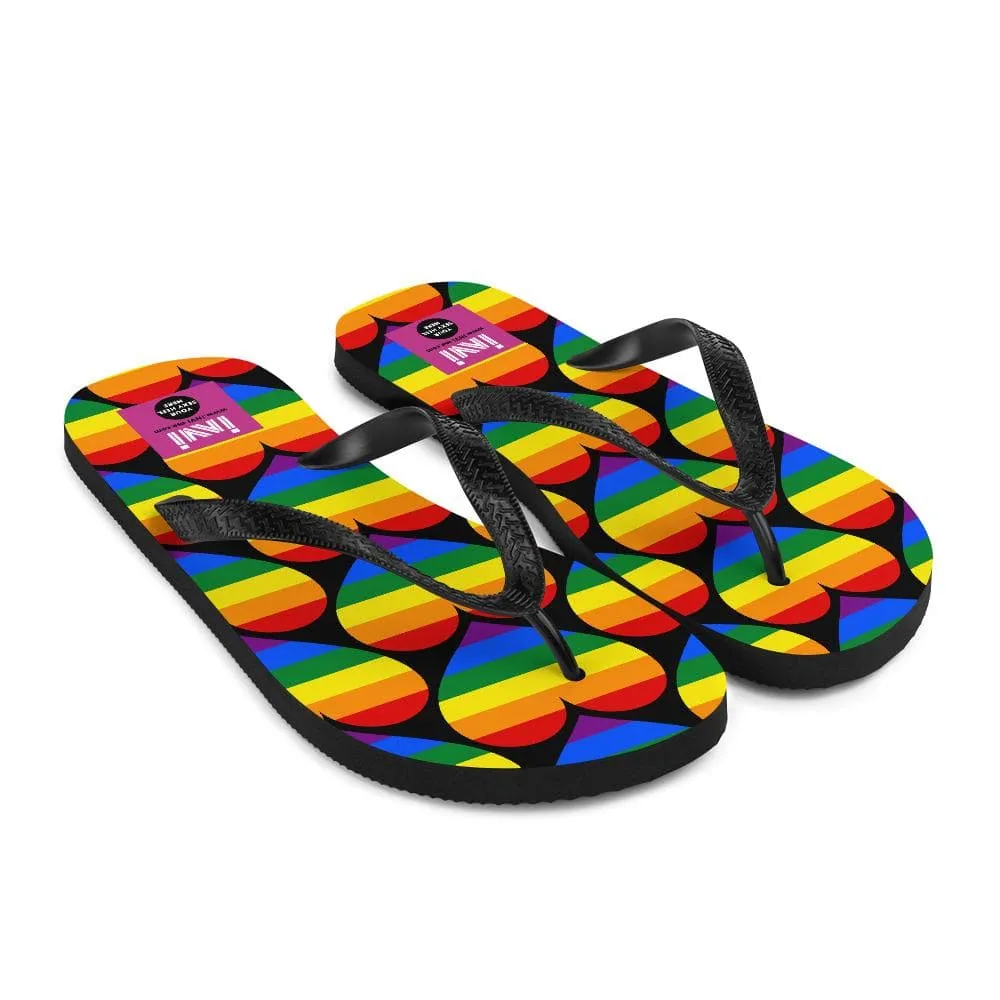 Rainbow Heart Flip-Flops