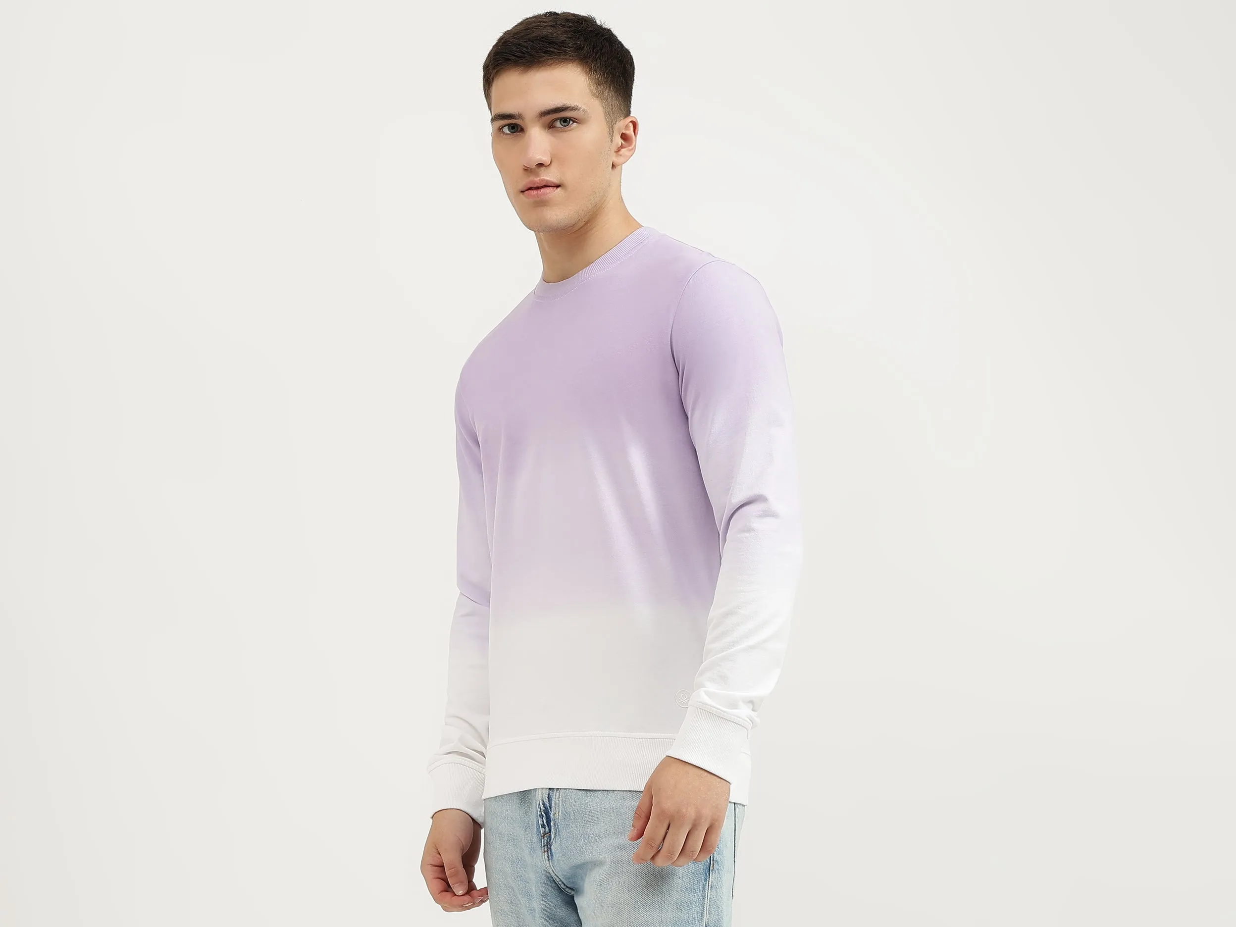 Regular Fit Crew Neck Ombre Sweatshirt