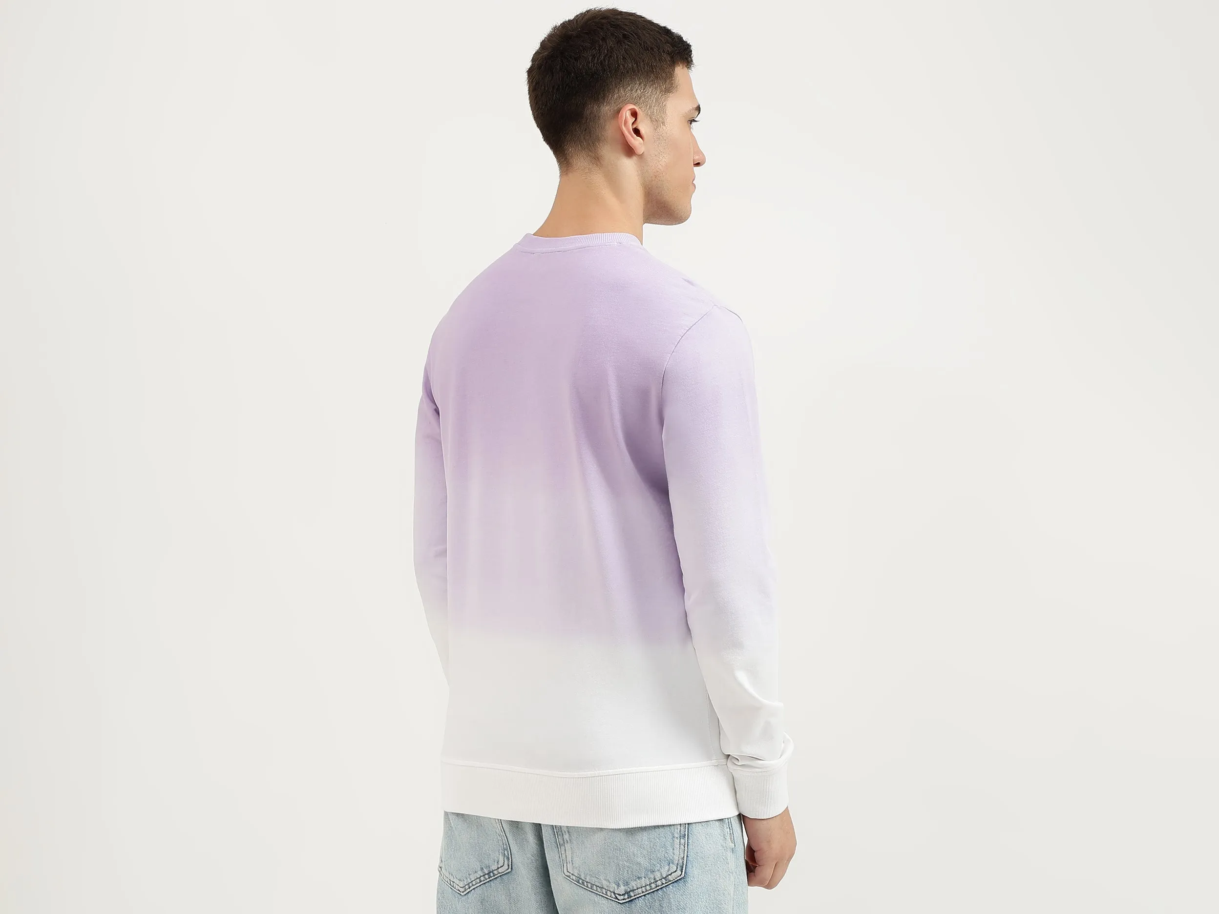 Regular Fit Crew Neck Ombre Sweatshirt