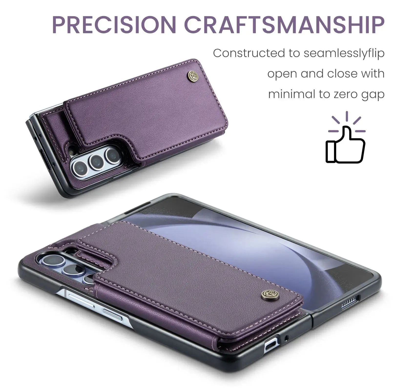 RFID Flip Leather Wallet Case For Samsung Z Fold